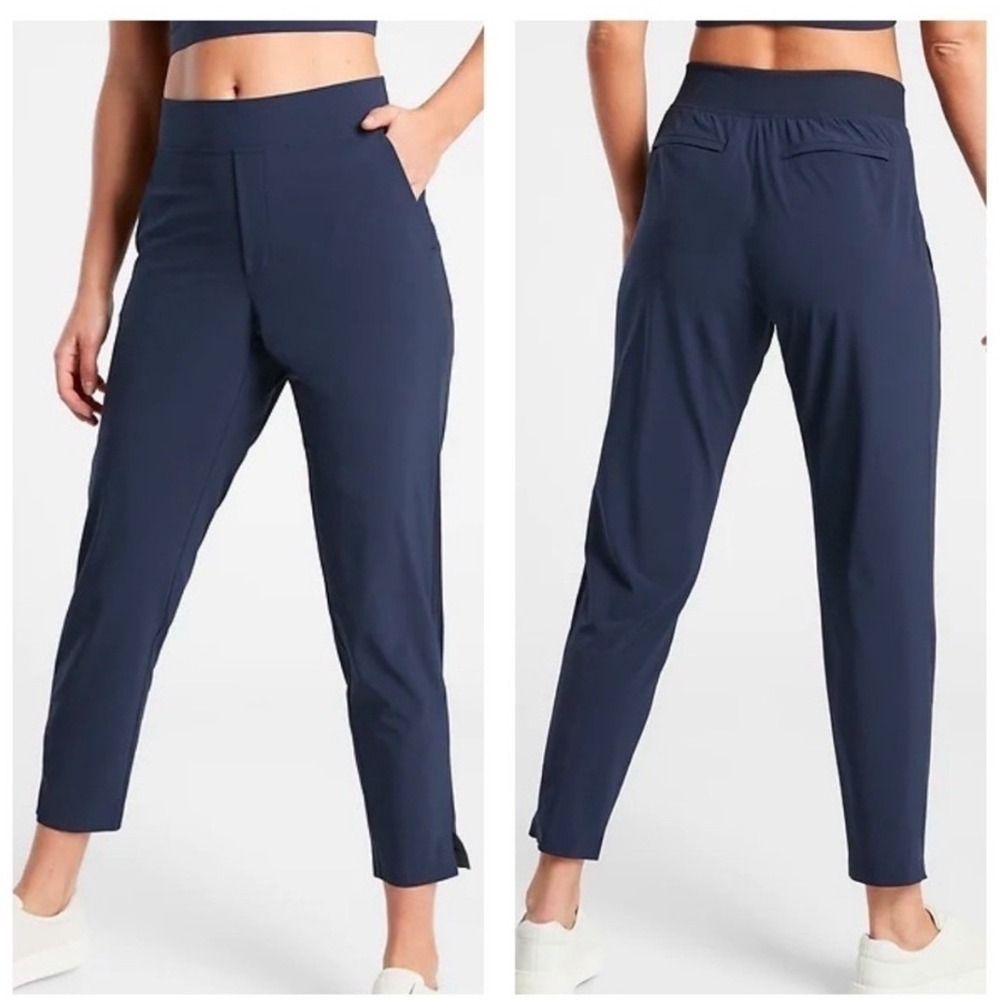 Athleta Brooklyn Ankle Pant‎ Navy Blue High Rise Tapered 198671 Size 4 NWOT